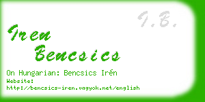 iren bencsics business card