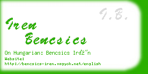 iren bencsics business card